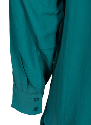 Long-sleeved v-neck viscose tunic, Pacific, Packshot image number 3