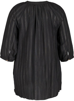 Tunic with buttons and 3/4 sleeves, Black, Packshot image number 1