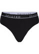 Cotton g-string with a regular waist, Black, Packshot image number 0