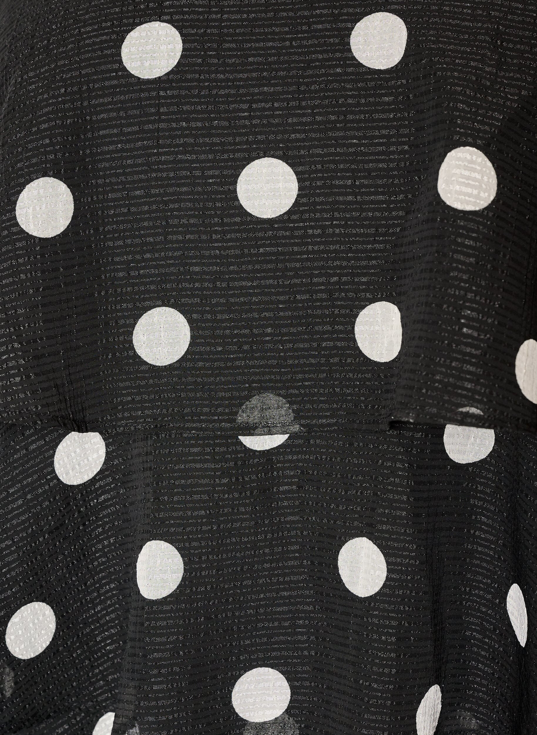 Zizzifashion Layered top with ruffles and spaghetti straps, Black, Packshot image number 2