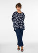 Floral blouse with long sleeves, Blue, Model image number 1