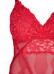Lace bodystocking with mesh, Rhythmic Red, Packshot image number 2