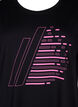 Short-sleeved training T-shirt with print, Black/Sugar Plum, Packshot image number 2
