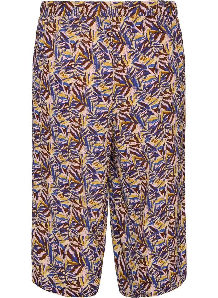 Culotte trousers with print, Beige, Packshot image number 1