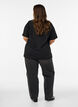 T-shirt with slits and decorative knot closures, Black, Model image number 2