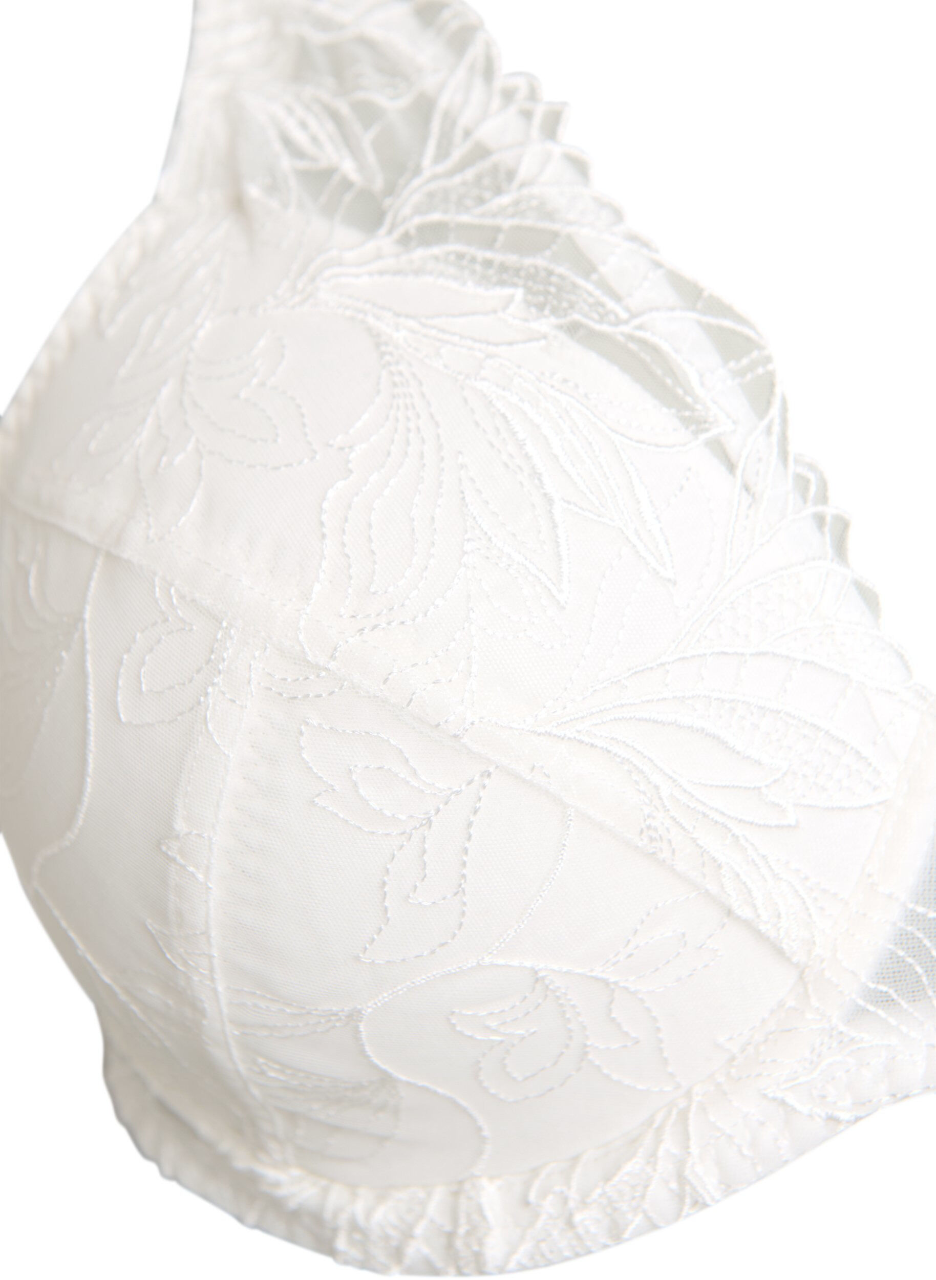 Zizzifashion Padded lace bra with underwire, White, Packshot image number 2