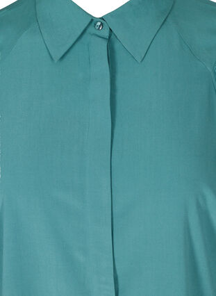 Viscose shirt with 3/4-length puff sleeves, Sea Pine, Packshot image number 2