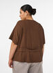 Blouse with texture and a tie-waist, Brown, Model image number 2