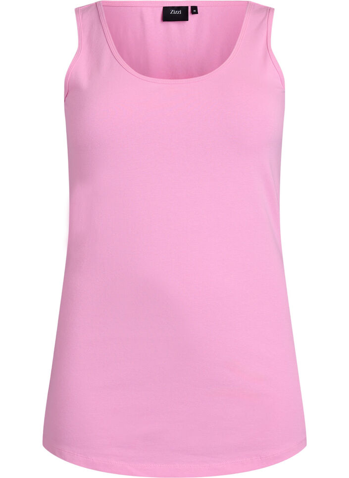 Solid color basic top in cotton, Pink, Packshot image number 0