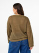 Knitted blouse with hole pattern, Dusky Green, Model image number 1