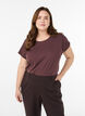 Short-sleeved t-shirt in a cotton blend, Dark Bordeaux, Model image number 0
