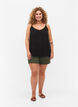 Strap top in viscose, Black, Model image number 1