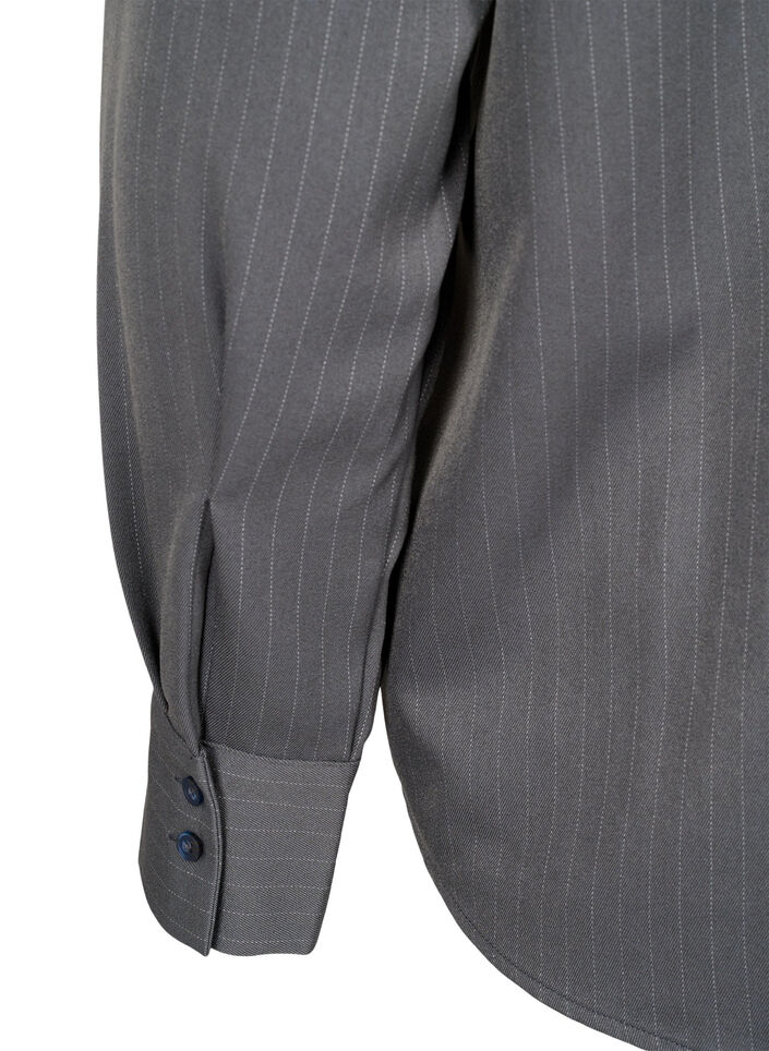 Pinstriped shirt with collar and chest pockets, Dark Shadow Pin St., Packshot image number 4