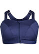 Sports bra with front closure and high support, Blue, Packshot image number 0
