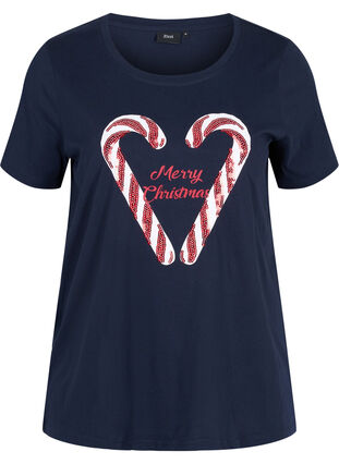 Christmas t-shirt in cotton, Night Sky Stok, Packshot image number 0