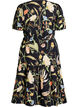 Midi dress with floral print and tie-belt, Black, Packshot image number 1