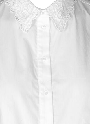 Detachable shirt collar with lace, Bright White, Packshot image number 2