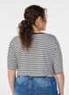 T-shirt with TENCEL™ Lyocell and stripes, White, Model image number 2