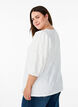 Blouse with texture and 3/4 sleeves, White, Model image number 2