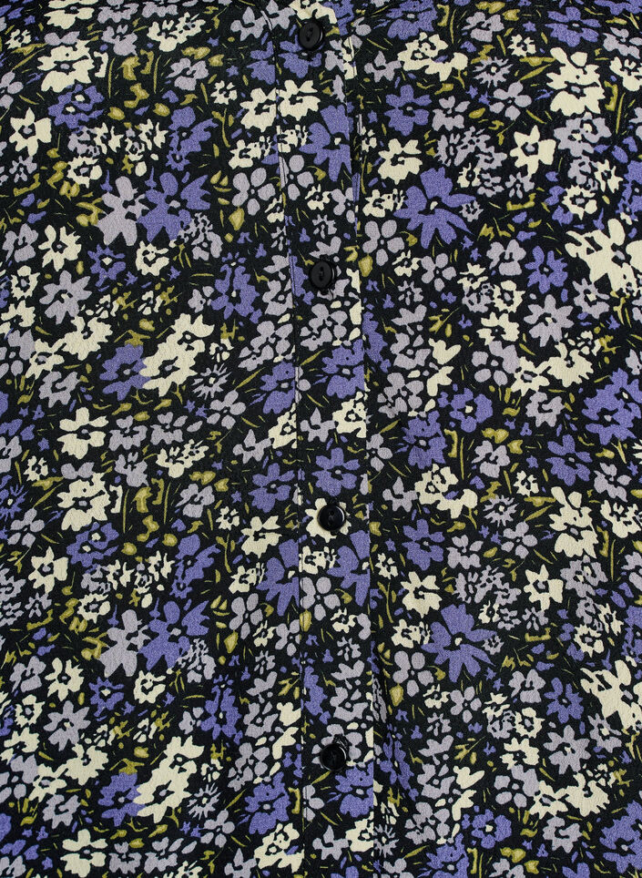 Viscose blouse with print and button fastening, Black, Packshot image number 2