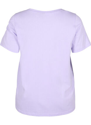 T-shirt in cotton with print, Lavender COLOR, Packshot image number 1