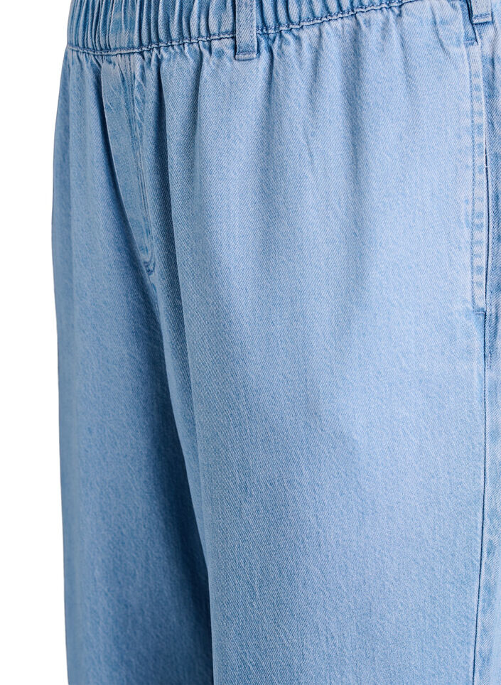 Wide jeans with an elastic waistband, Light Blue, Packshot image number 2