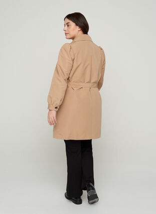 Jacket with waist belt and puff sleeves, Nomad as sample, Model image number 1