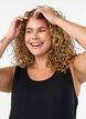 Sleeveless ribbed dress in viscose, Black, Model image number 2