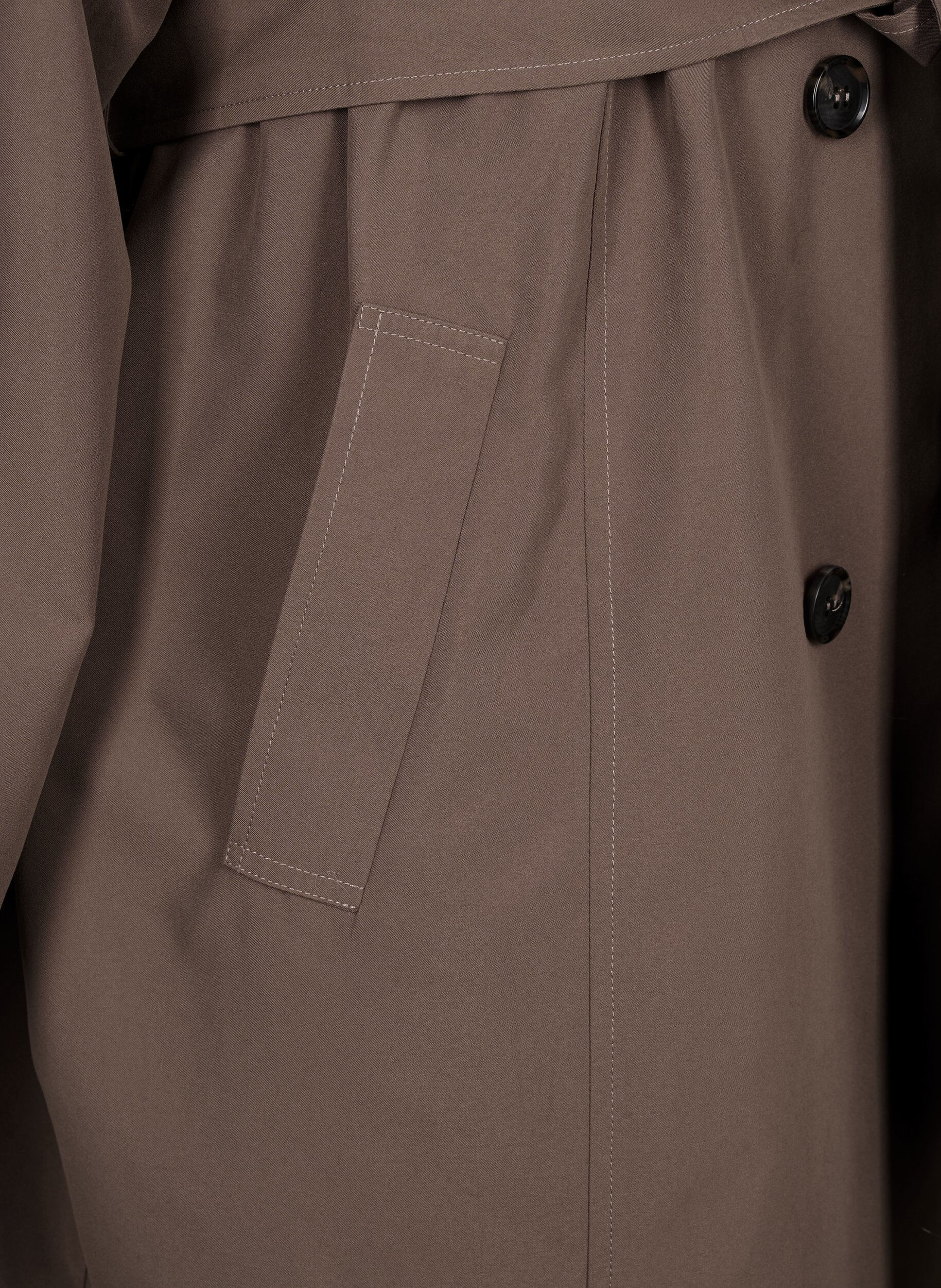 Zizzifashion Trench coat with belt and slit, Chocolate Chip, Packshot image number 3