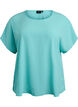 Blouse with short sleeves and a round neckline, Light Blue, Packshot image number 0