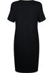 Viscose rib midi dress with short sleeves, Black, Packshot image number 1