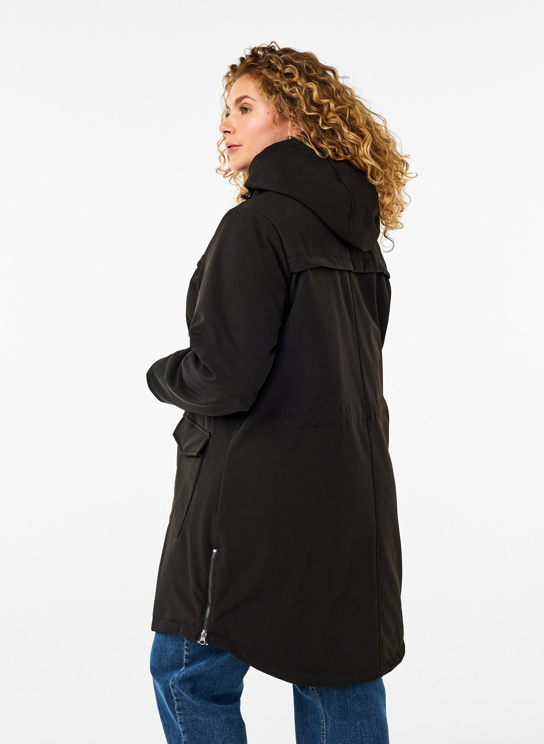 Zizzifashion Water-repellent softshell jacket with quilted lining, Black, Model image number 2