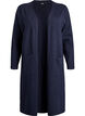 Long, open cardigan with pockets, Blue, Packshot image number 0
