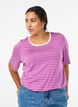 T-shirt with TENCEL™ Lyocell and stripes, Purple, Model image number 0