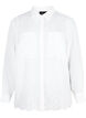 Viscose shirt with broderie anglaise, Bright White, Packshot image number 0