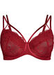 Full coverage bra with lace and double straps, Black, Packshot image number 0