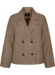 Short checked coat with double-breasted button fastening, Brown, Packshot image number 0