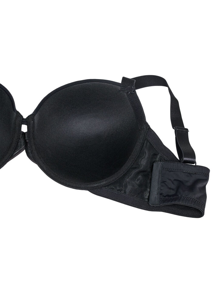 Moulded bra with cross detail, Black, Packshot image number 3