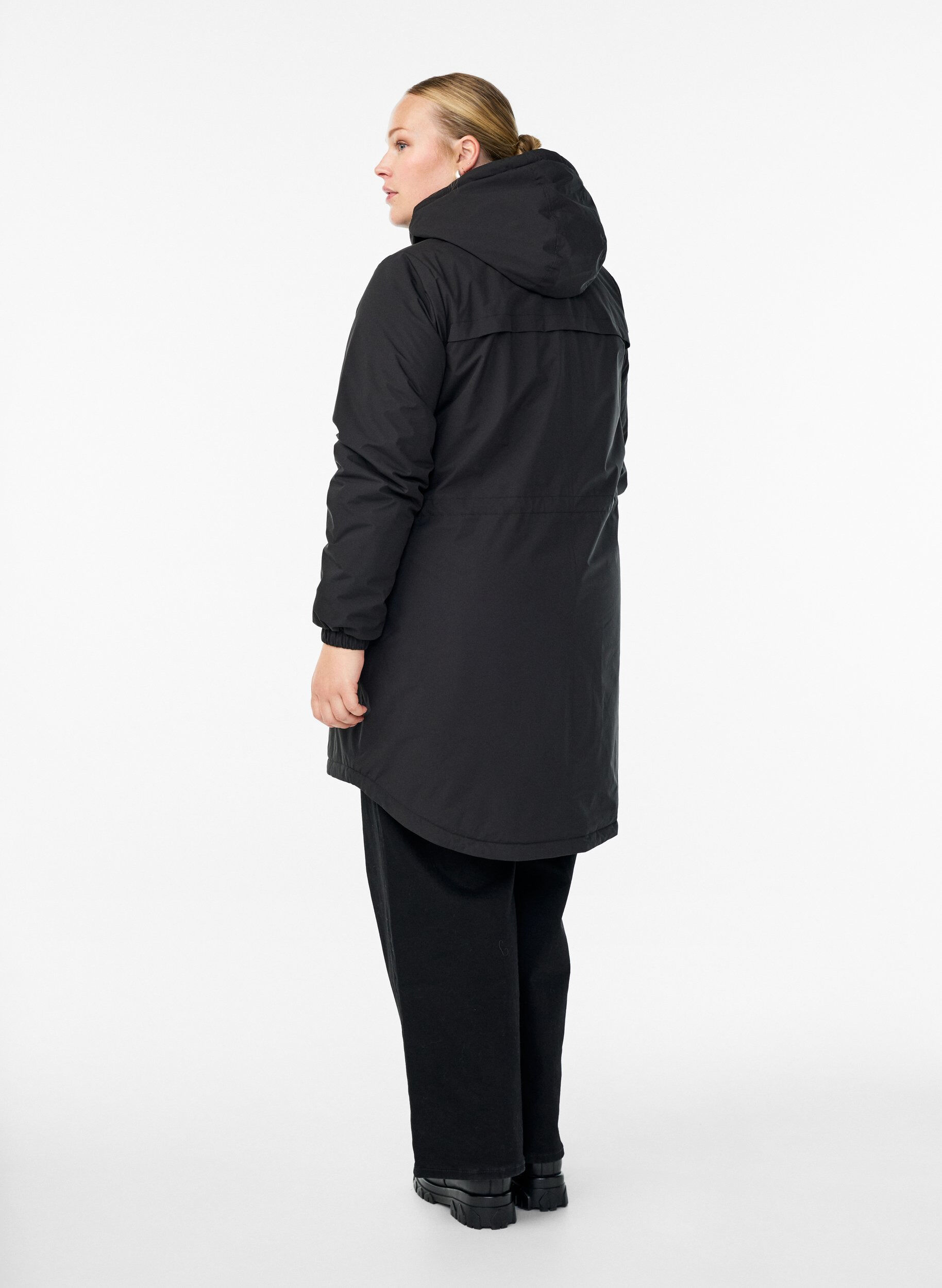 ZizzifashionLightweight padded parka with a hood, Black, Model image number 2