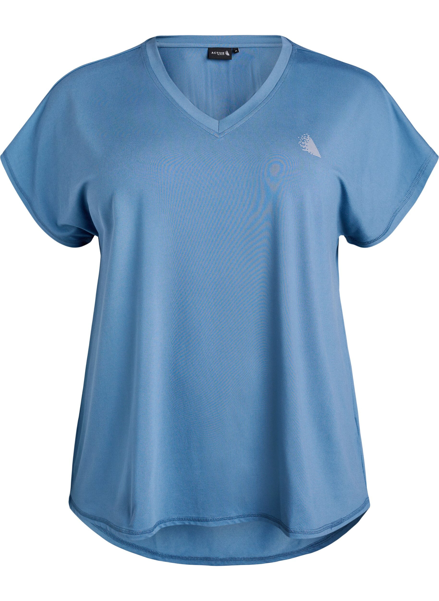 ZizzifashionShort-sleeved workout t-shirt with v-neck, Petrol, Packshot image number 0