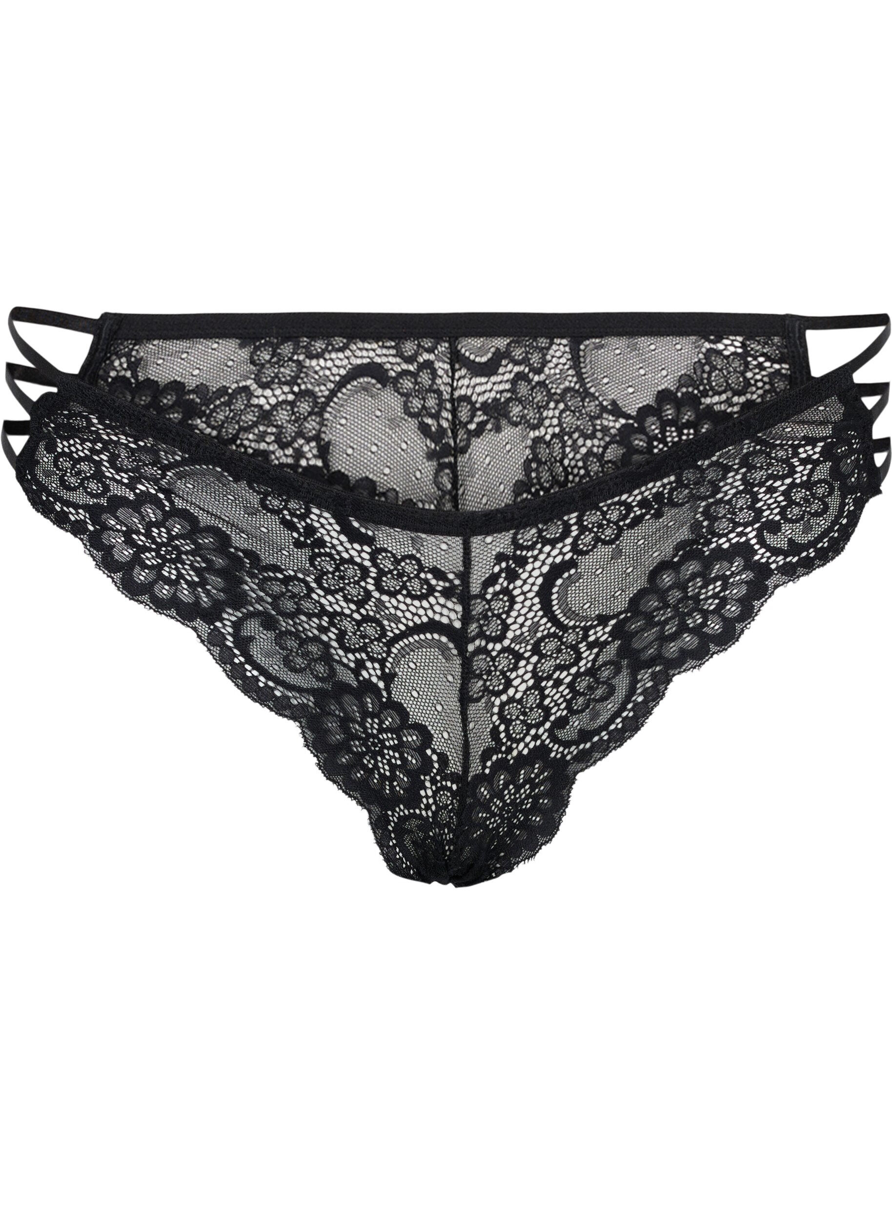 Zizzifashion Brazilian lace underwear, Black, Packshot image number 0