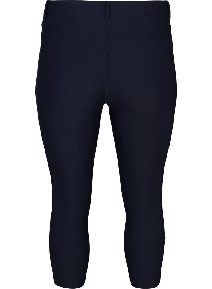 Close-fitting capri trousers in viscose blend, Blue, Packshot image number 1