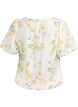 Floral print blouse with square neck, Yellow, Packshot image number 1