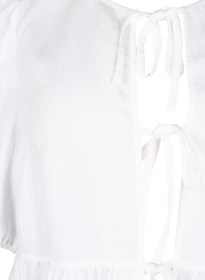 Viscose blouse with embroidery anglaise, Bright White, Packshot image number 2