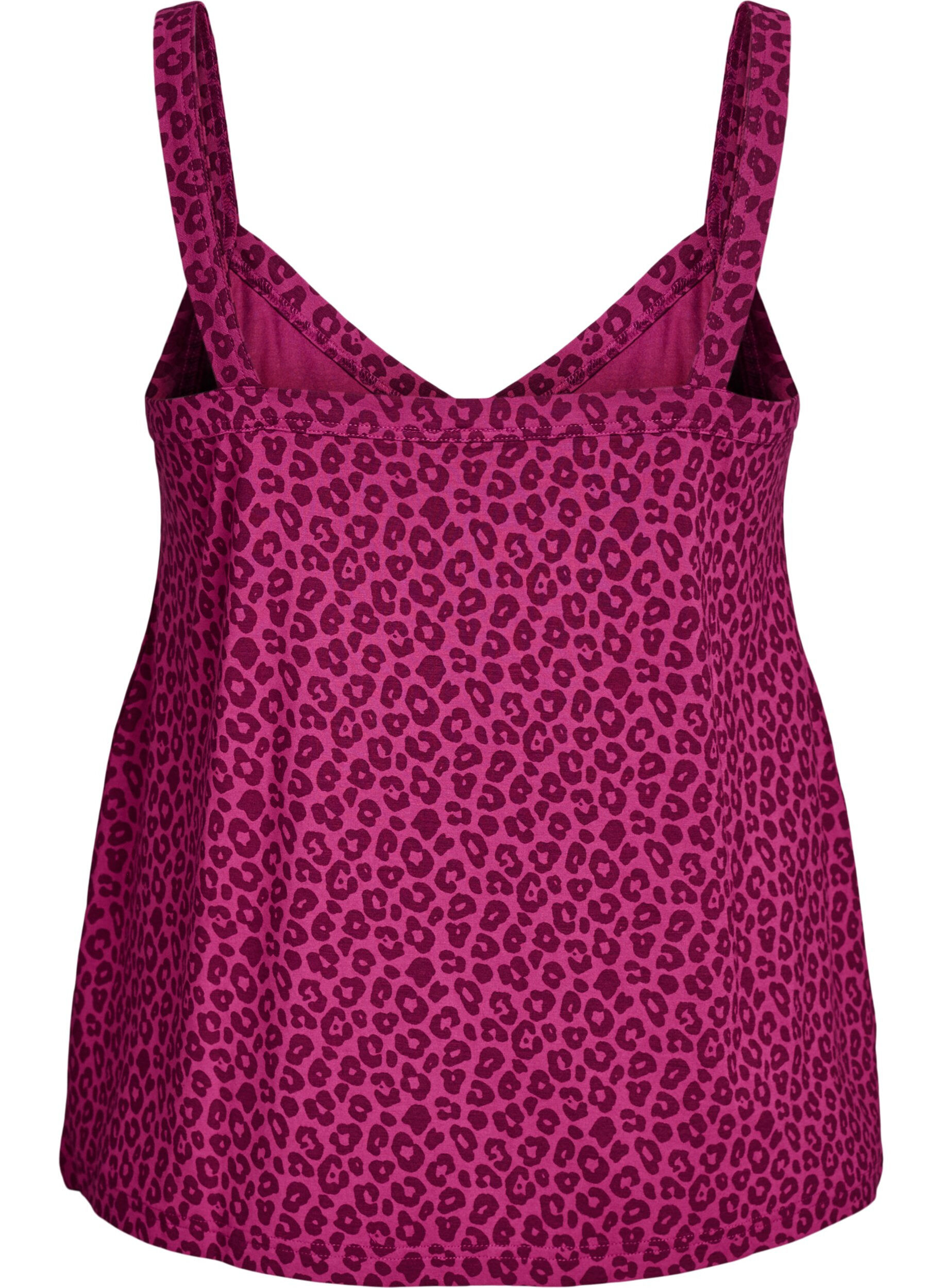 Zizzifashion Night top with straps and V-neckline, Pink, Packshot image number 1