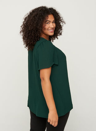 Plain, short-sleeved blouse, Pine Grove, Model image number 1