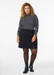 Short jersey skirt with slit, Black, Model image number 1