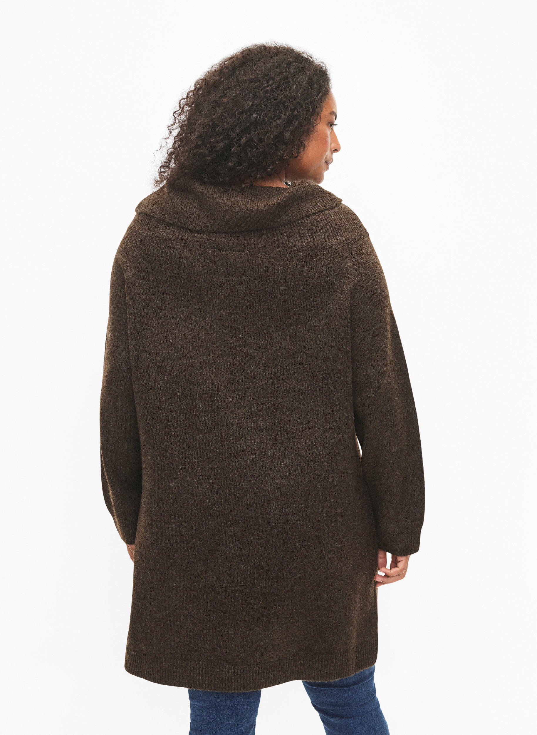 Zizzifashion Melange knit dress, Demitasse Mel., Model image number 1