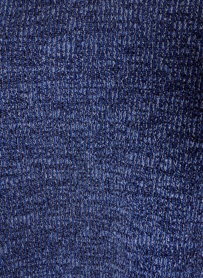 Jersey blouse with a V-neck and long sleeves, Blue, Packshot image number 2