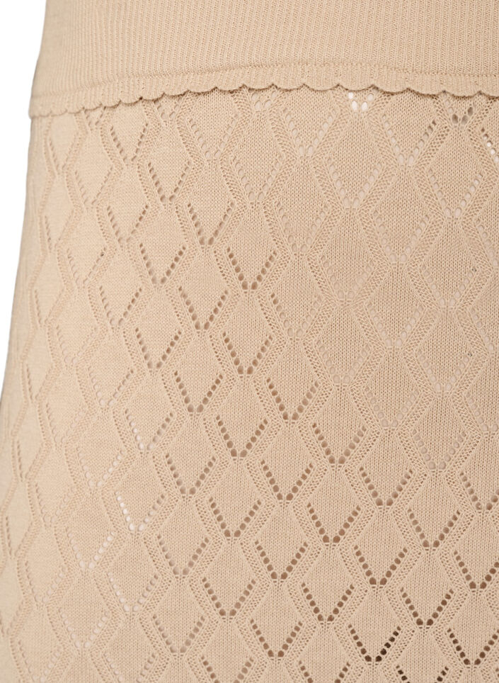 Knitted skirt with eyelet embroidery, Beige, Packshot image number 2
